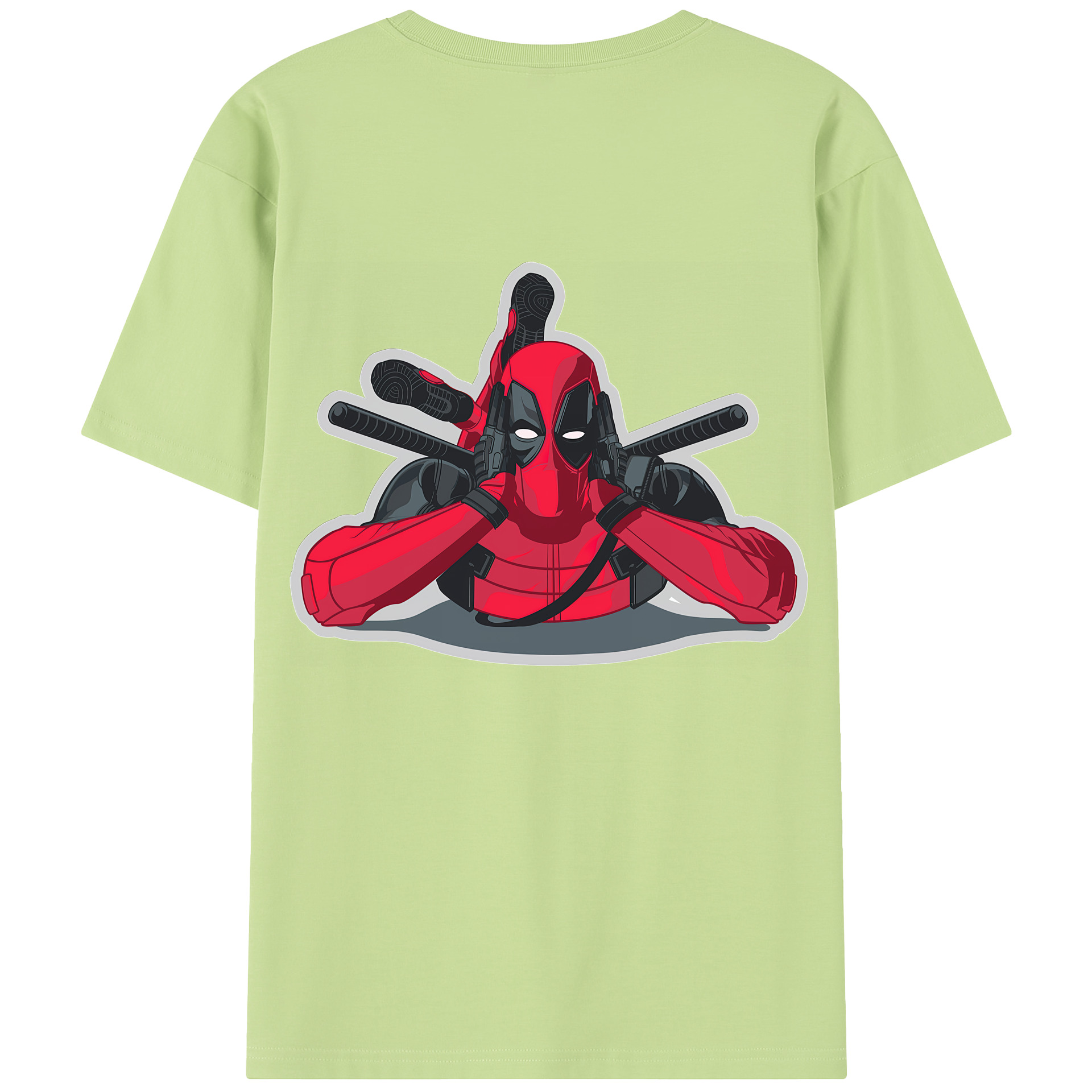 （画像用） Deadpool デッドプール 綿100％半袖Tシャツ（背面プリント）